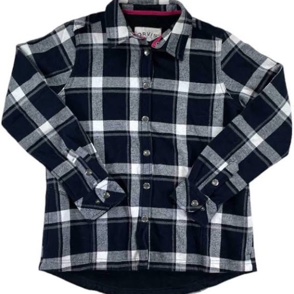 Orvis Black Plaid Shacket with Fleece Lining - Picture 4 of 9